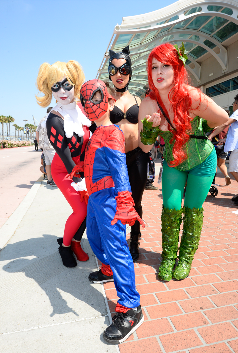 This lil’ Spidey has found himself some new friends. Image Credit: Denis Poroy/Invision/AP